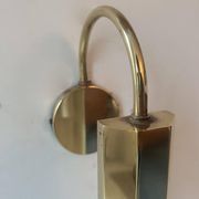 Pair of vintage adjustable wall lights, solid brass, France 1970