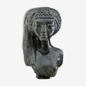 Buste de femme en pierre sculptée, années 50
