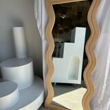 Zigzag rattan foot mirror H:182cm