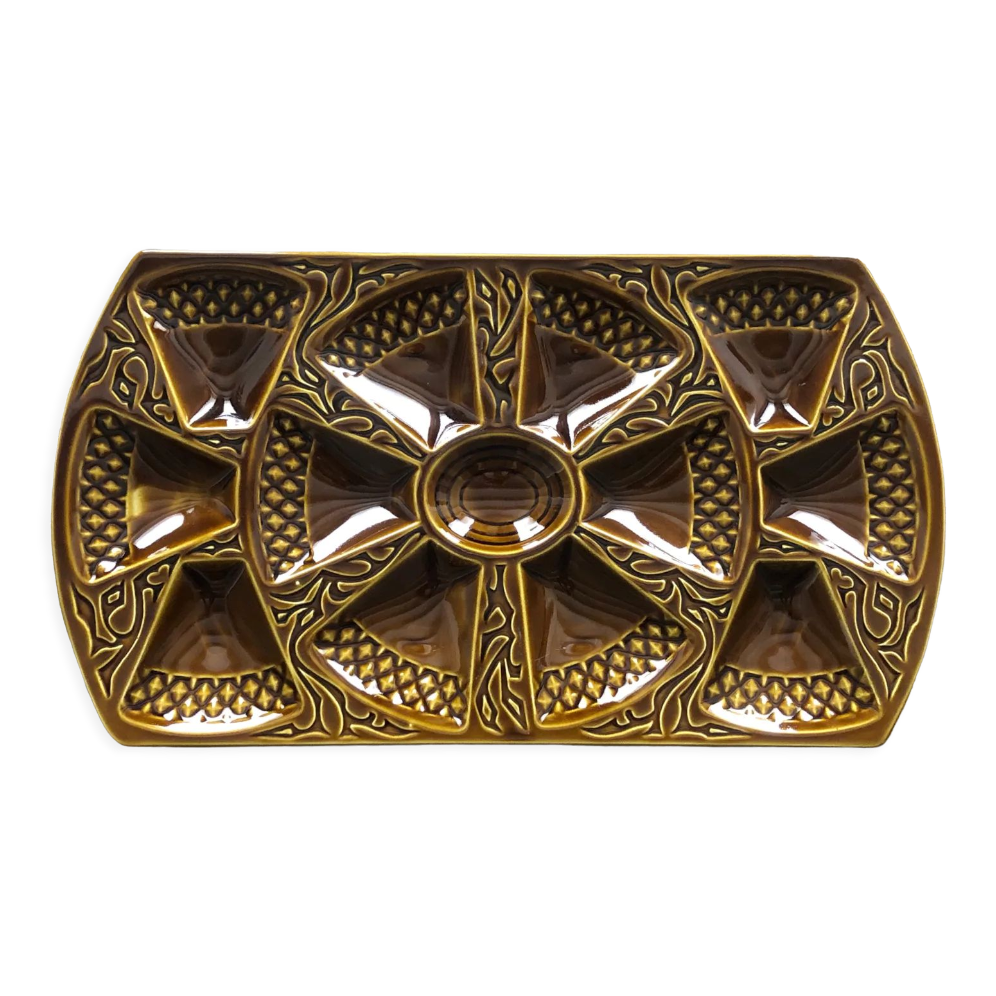 Oysters / tapas serving dish Sarreguemines.