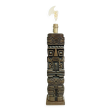 Lampe tiki totem sculptée à la main