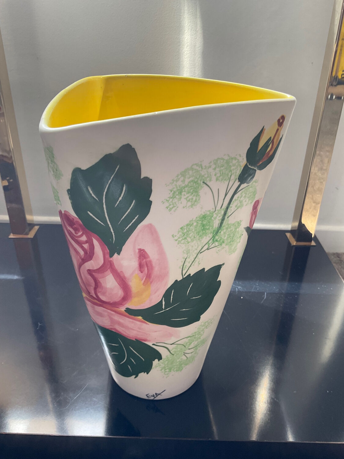 Vintage ceramic vase from Vallauris signed