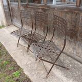 3 wrought iron chairs