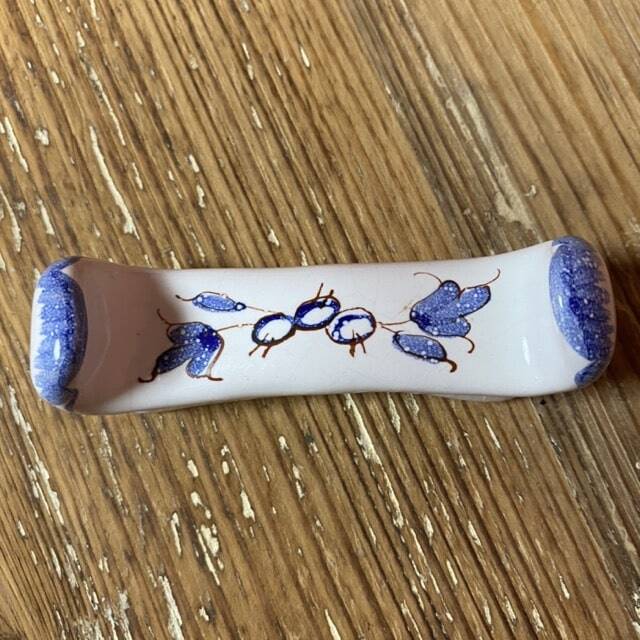 Set of 10 knife holders with blue Moustiers decor