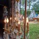 19th Bronze and Crystal Chandelier