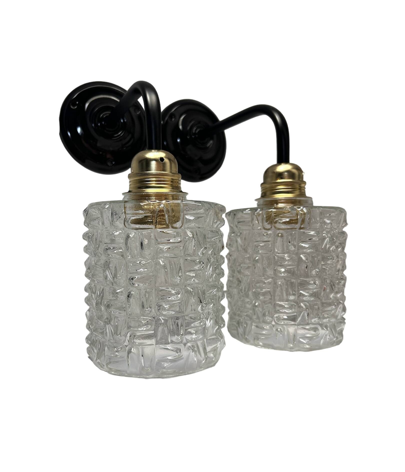 Pair of vintage glass globe wall lights