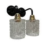 Pair of vintage glass globe wall lights