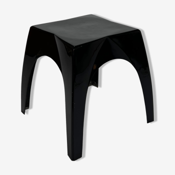 Tabouret noir italien en fibre de verre, années 1960