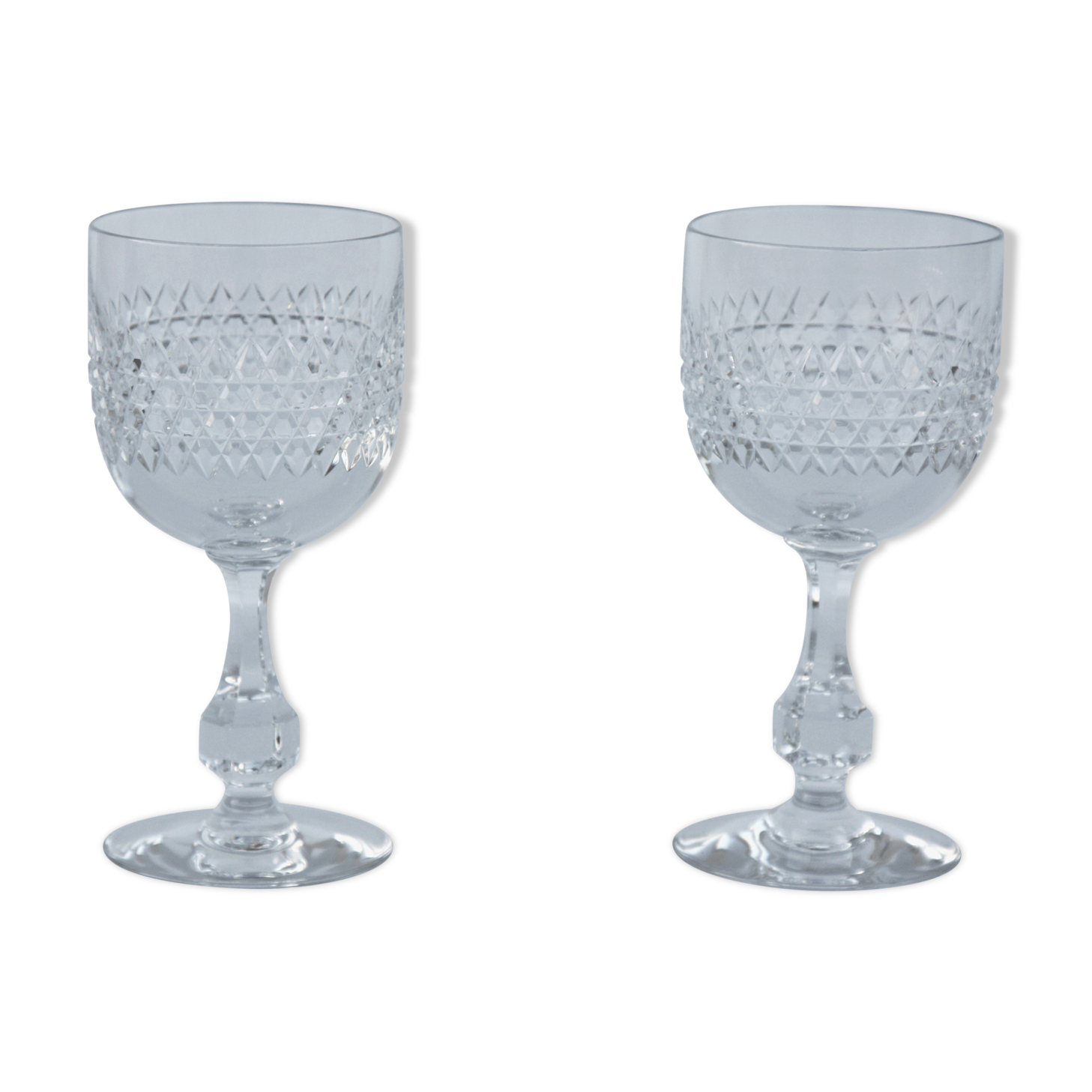 Pair of crystal water glasses from Baccarat model lucullus