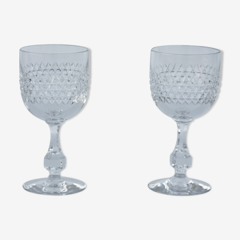 Pair of crystal water glasses from Baccarat model lucullus