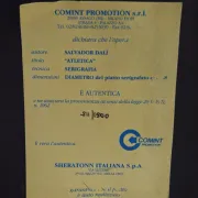 Framed screen-printed plate with certificate