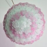 Elegant Murano ceiling light pink flower by Seguso for Venini, Italy