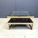 Vintage 23kt gold layered G shaped coffee table by Belgochrom, 1970s