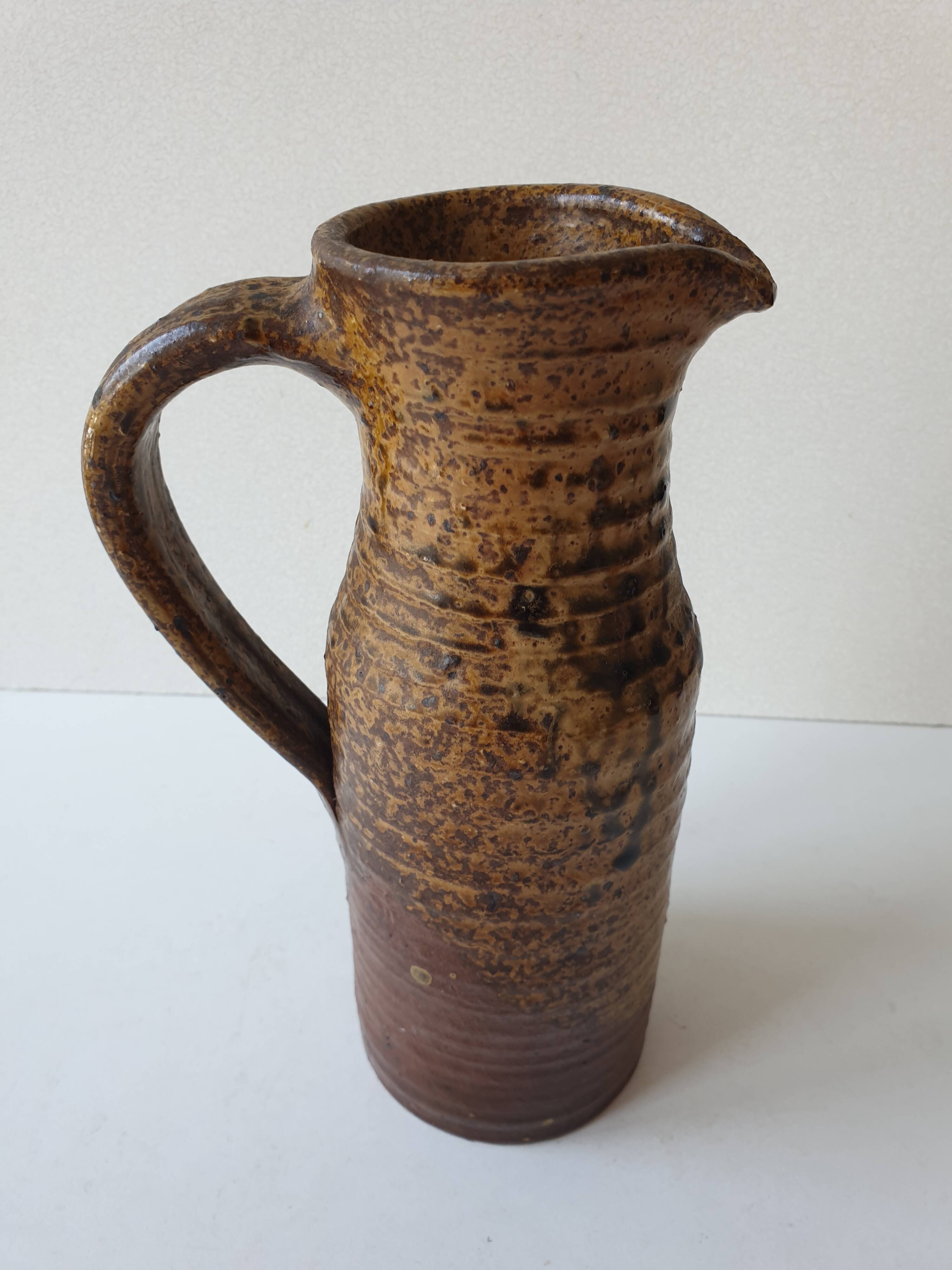 Ceramic pitcher (pyrite stoneware) Signed André Bodin height 22.5cm