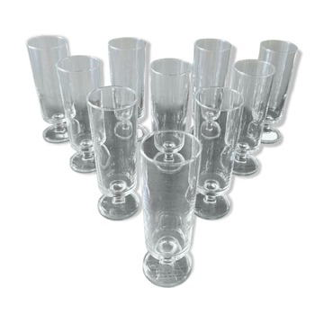 Set of 10 vintage champagne flutes
