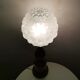 Mid century wooden and bubble glass table lamp 1970s