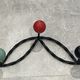 Coat rack hook 5 twisted multicolored balls circa 1960