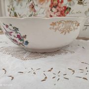 Saladier en faïence k&g lunéville badonviller motif oiseau-lyre