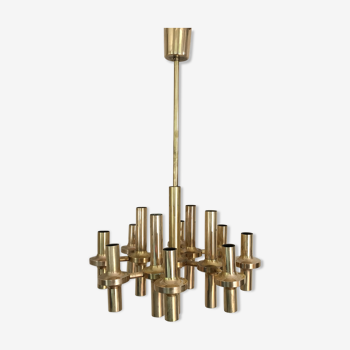 Chandelier brass by the Maison Sciolari circa 1960