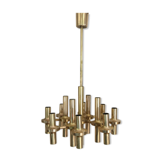 Chandelier brass by the Maison Sciolari circa 1960