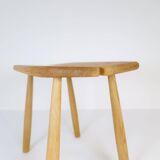 Sculptural mid-century stool in solid oak by Carl Gustaf Boulogner, Sweden, 1950s.