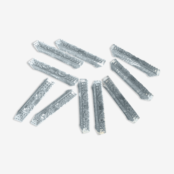 Set of ten knife holders in vintage cut crystal dimension: H-2 cm-L-9cm-