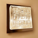 Sculptural Wall Lamp Vintage 60s, Glass and Chrome