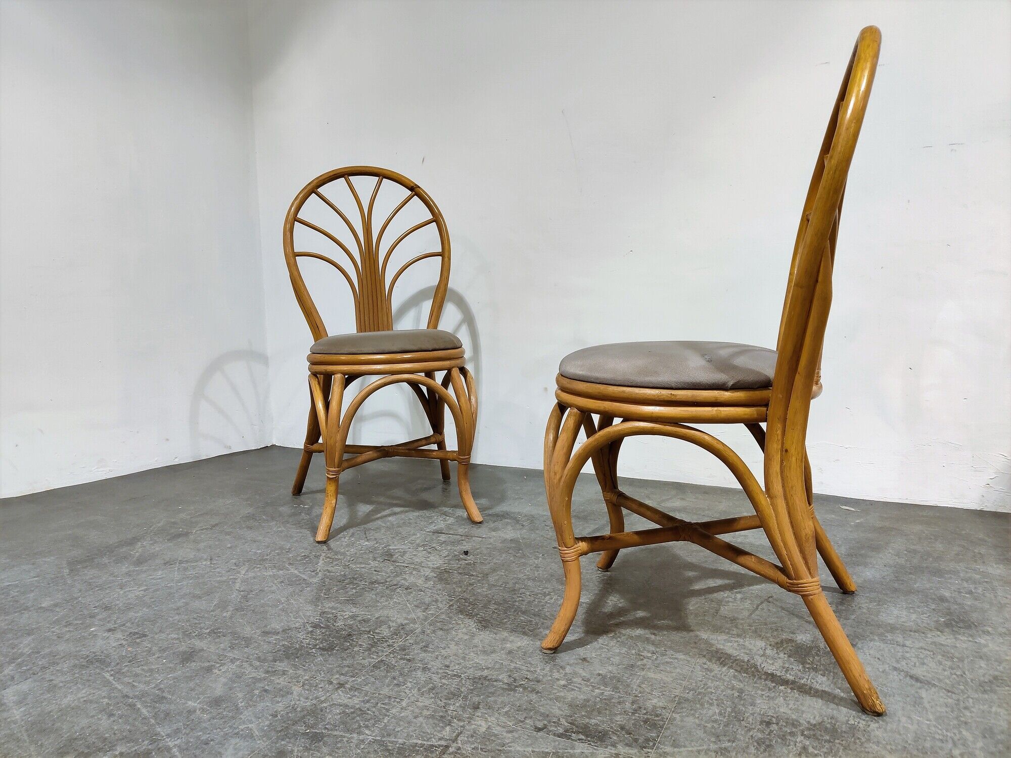 Vintage bamboo dining chairs, 1960s