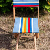 Canvas and wood chair, 50s