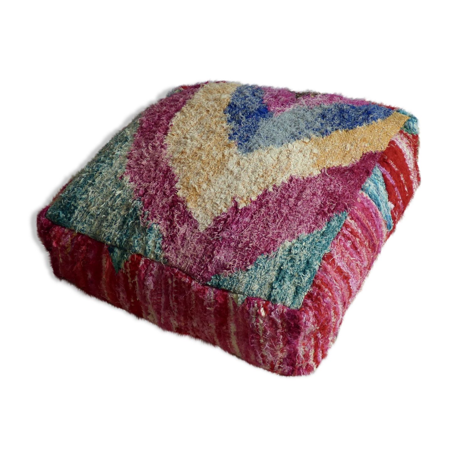 Pouf berbère bouchérouite tissé à la main