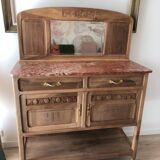 Buffet / Desserte en bois massif vintage, style Art Déco