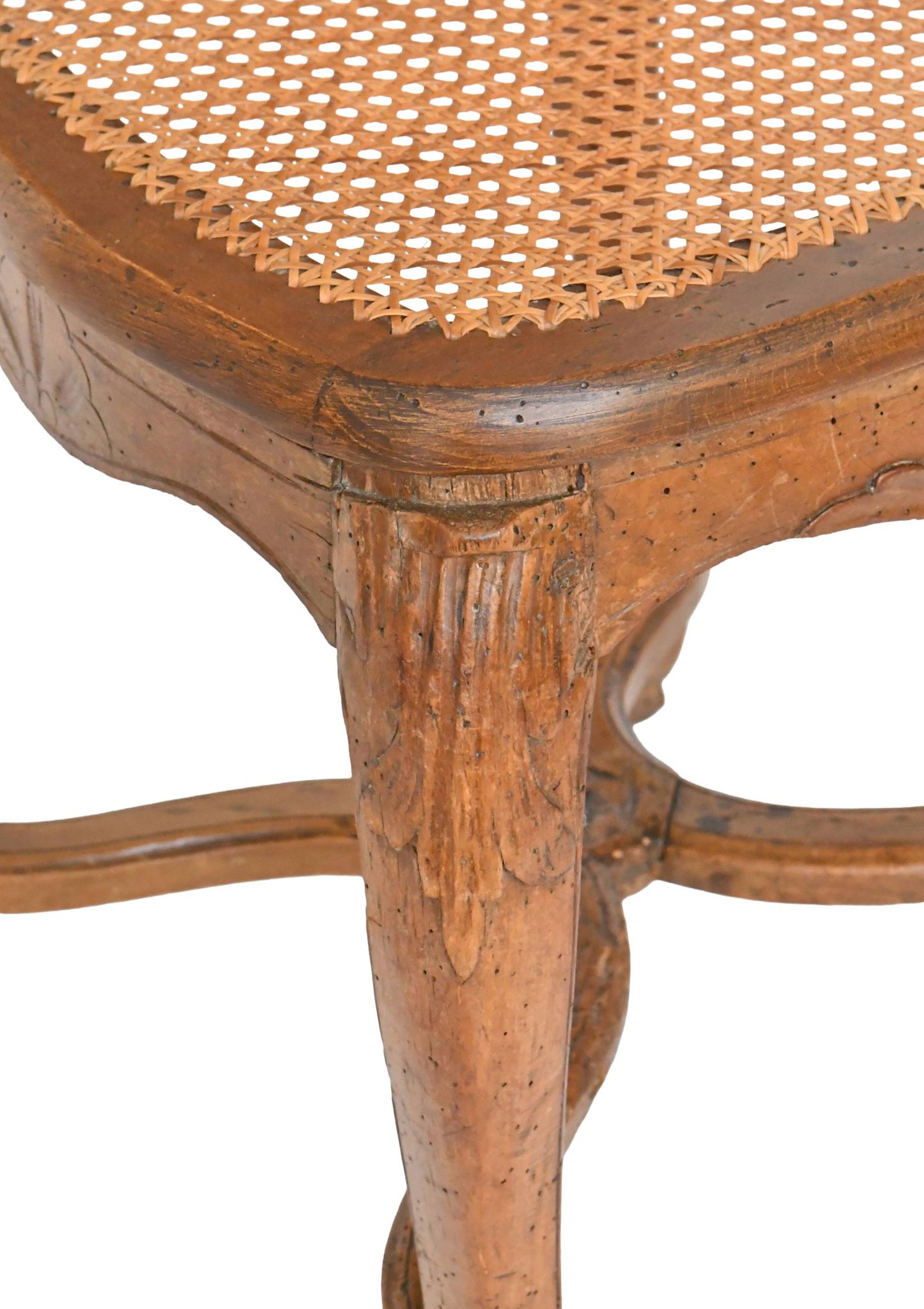 4 caned chairs from the Louis XV period stamped by Charles Delenoncourt.