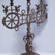 candelabrum decorative peacock wheels solid brass three lights