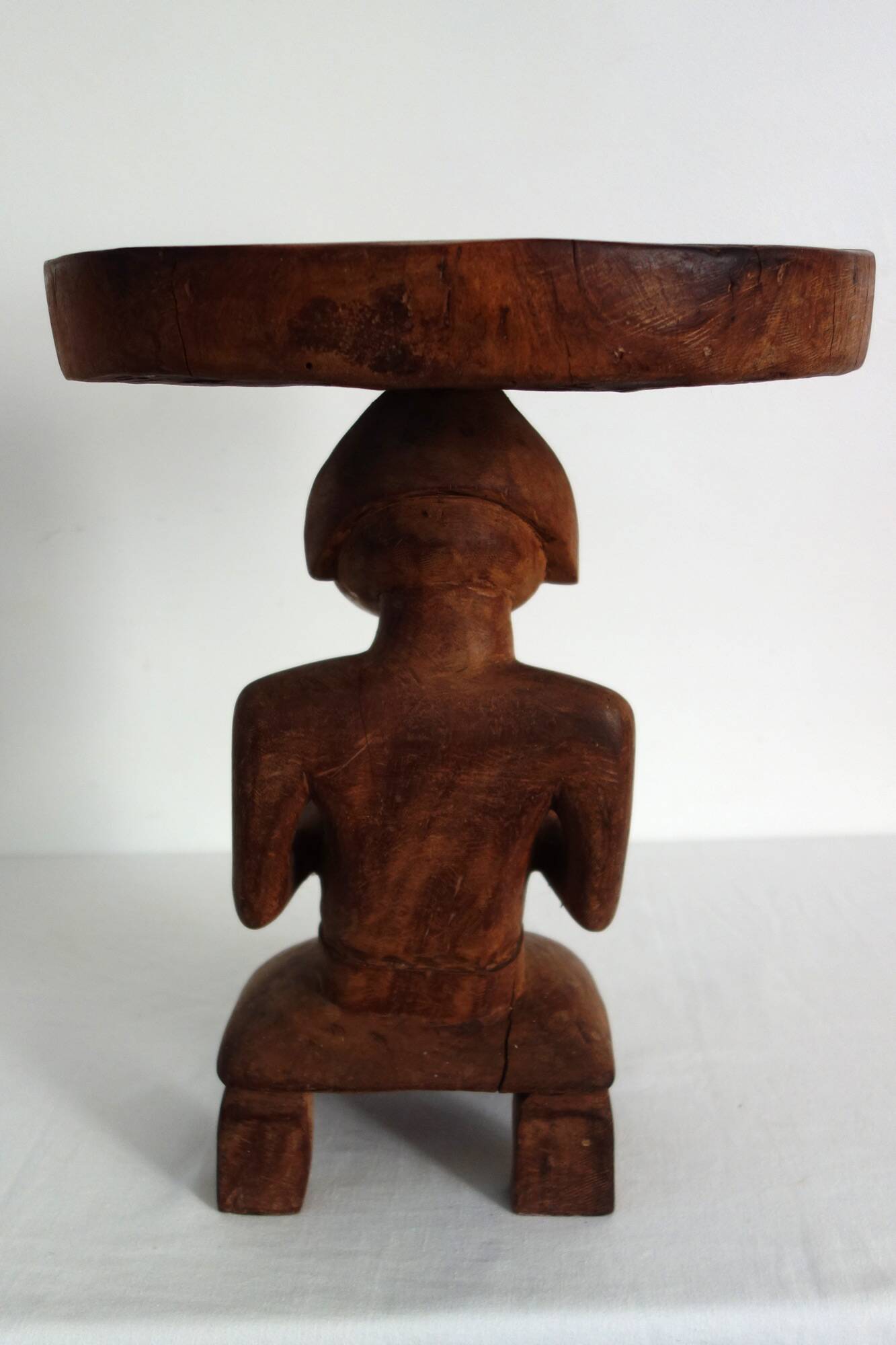 Vintage Luba carved wooden stool
