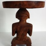 Vintage Luba carved wooden stool