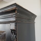 Parisian glazed wardrobe, Vintage painted showcase library