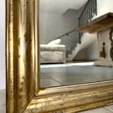 Louis-Philippe antique mirror with silver leaf, 19th century.