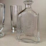 Art Deco three-piece crystal set by Elis Bergh, Kosta, Sweden, 1930s.