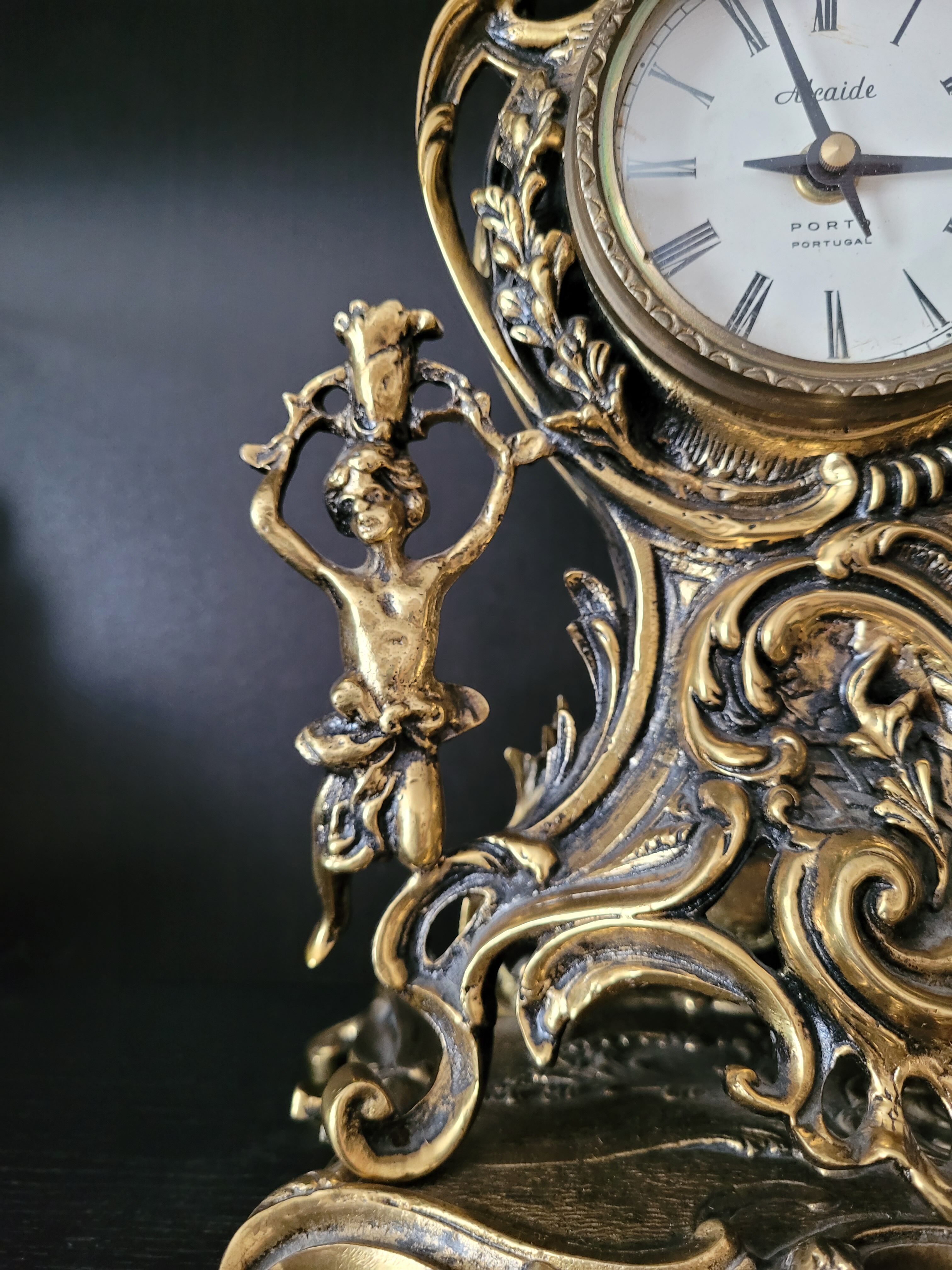 Louis XV style gilded bronze clock
