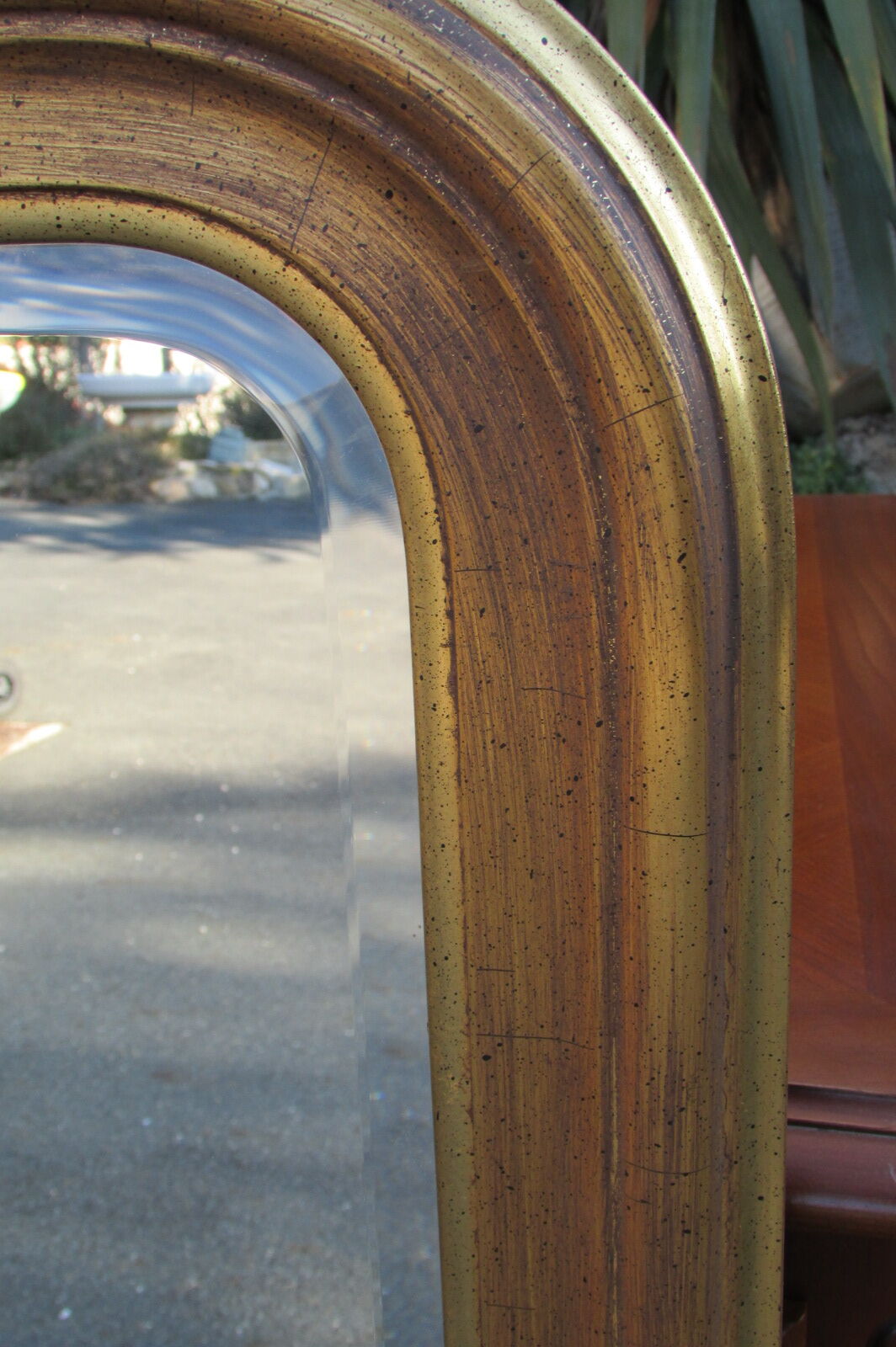 Yellow and pink golden mirror Louis Philippe style
