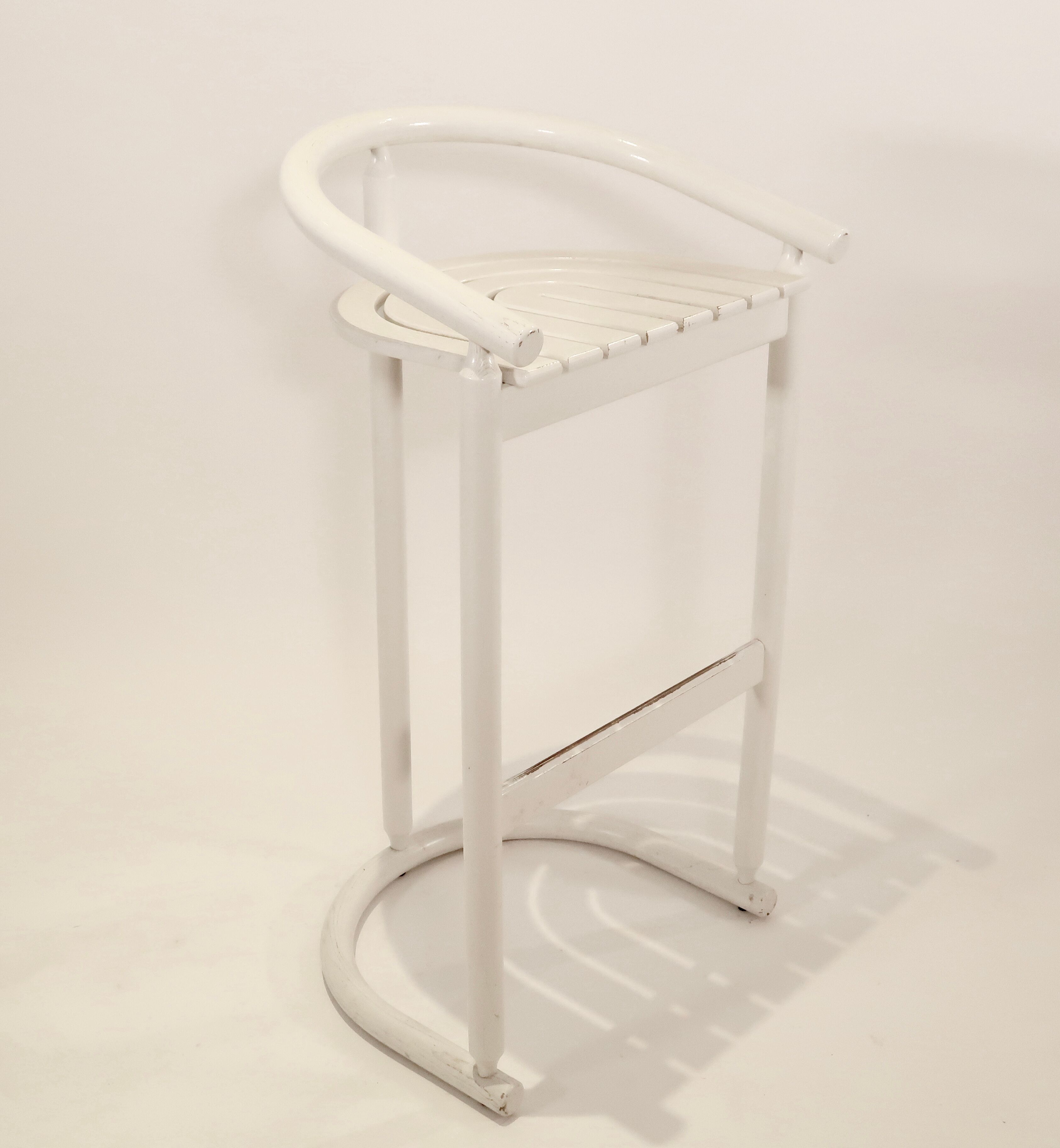 Series of 3 wooden high stools, Italy 1970