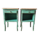 Pair of bedside tables with aged patina