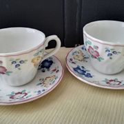2 tea or coffee cups Porcelain Churchill Model Rosetta