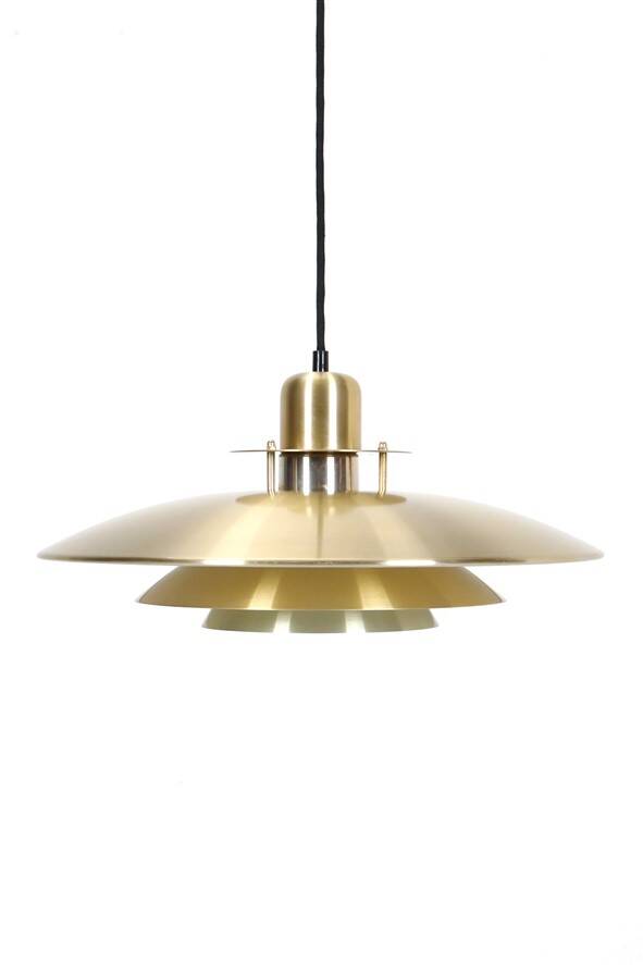 Belid pendant lamp / Danish modern design / brass / aluminum / 1980s