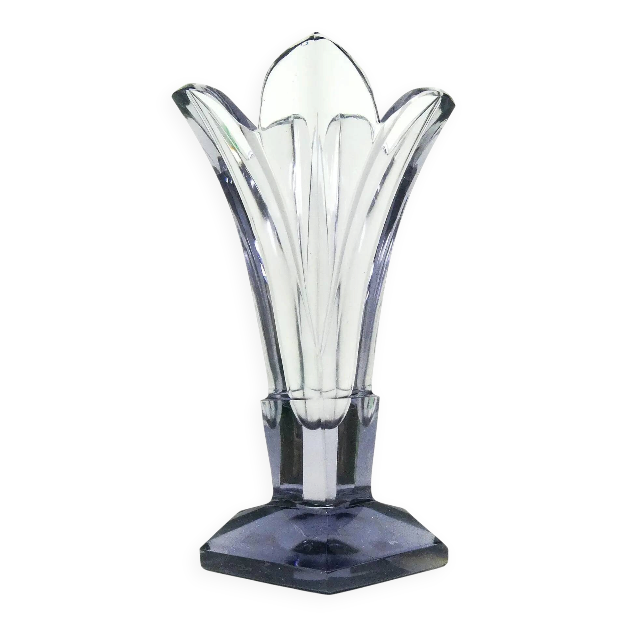 Art Deco vase, crystal, Moser, Czechoslovakia, 1930s