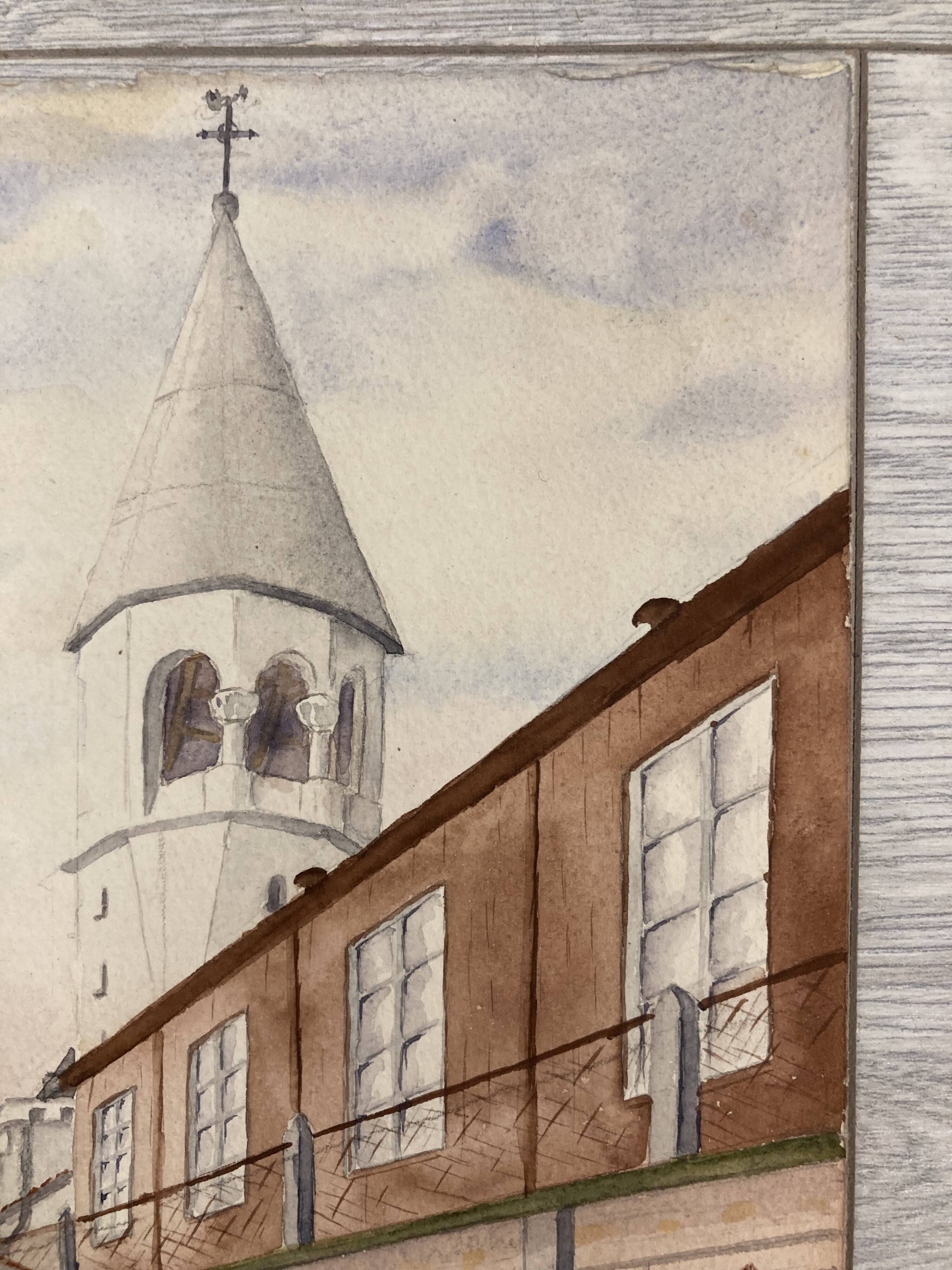 Our Lady of Hope, signed vintage watercolor