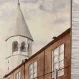 Our Lady of Hope, signed vintage watercolor