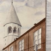 Our Lady of Hope, signed vintage watercolor