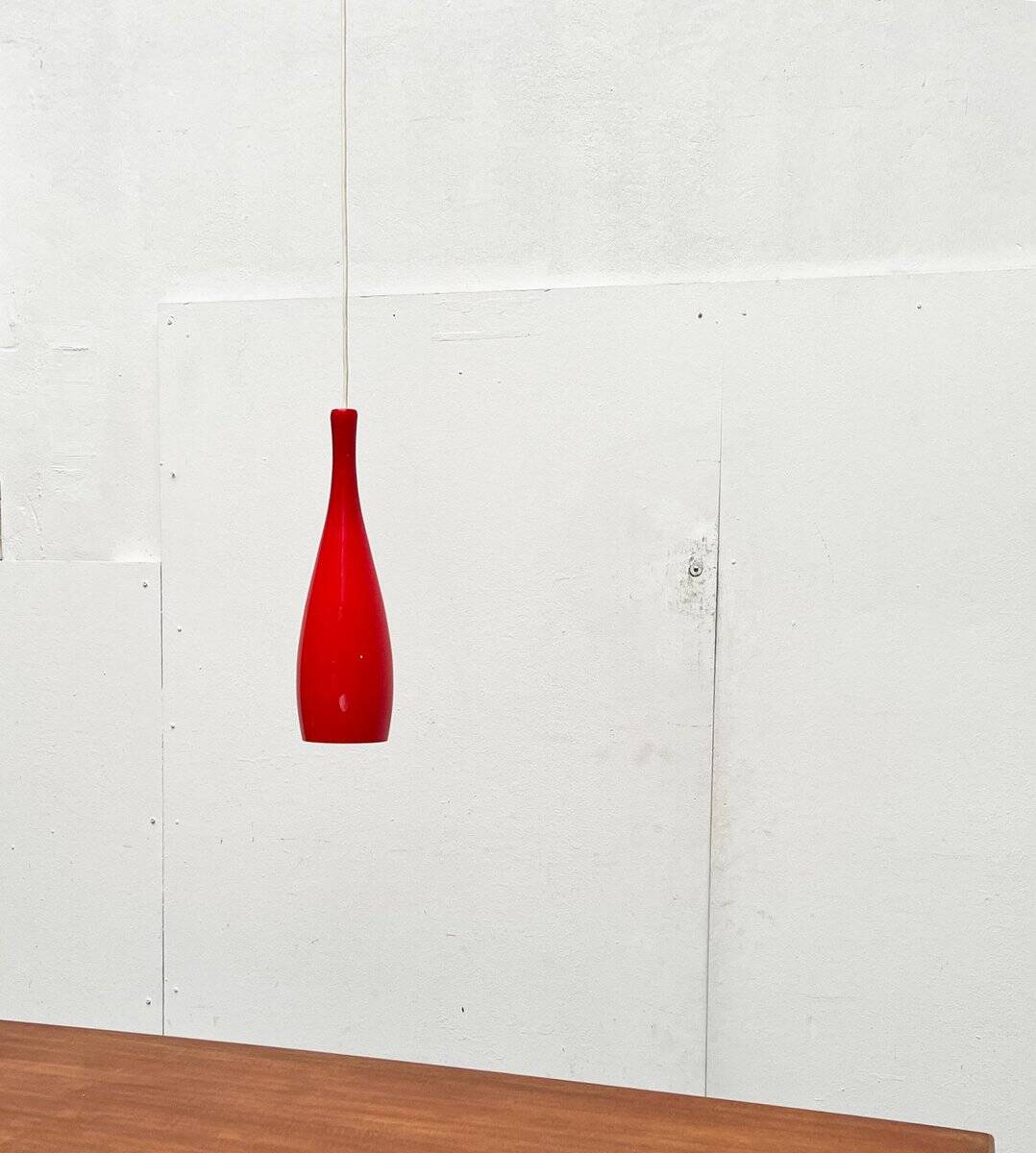 Glass pendant lamp of the mid-century Danish model by Jacob E. Bang for Fog & Mørup and Holmegaard, 1960s.