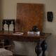 19th-century baroque dining table/desk in oak, Danish cabinetmaker.